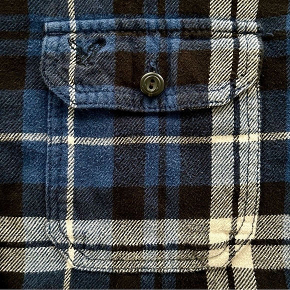 American Eagle Outfitters Athletic Fit Button Up Cotton Plaid Flannel Shirt, M - Picture 4 of 6